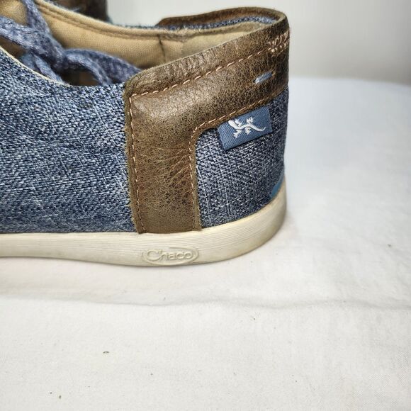 Chaco Ionia Women’s Sneakers Size 7 Blue Denim Lace Up Athletic Comfort Shoes - Picture 5 of 12